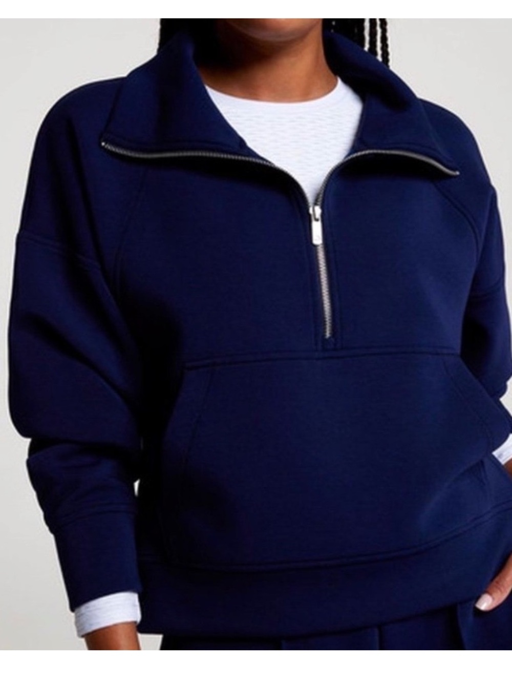 Calia Navy Scuba 1/2 zip mock neck pullover